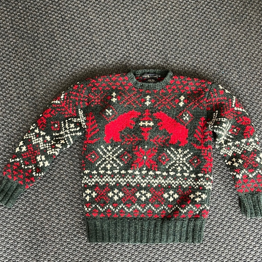 Ralph lauren size medium sweater (100% wool and hand knit)